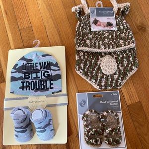 Infant hat and slipper sets